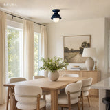 Glazed ceramic flush mount ceiling light further product image 40
