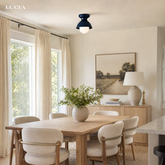 Glazed ceramic flush mount ceiling light further product image 40