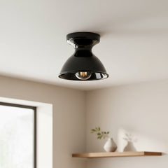 Glazed ceramic flush mount ceiling light alternative angle view 43