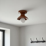 Glazed ceramic flush mount ceiling light colour option view 45