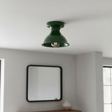Glazed ceramic flush mount ceiling light alternative angle view 49