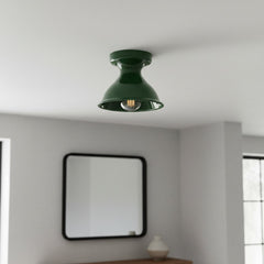 Glazed ceramic flush mount ceiling light alternative angle view 49