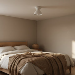 Glazed ceramic flush mount ceiling light alternative angle view 55
