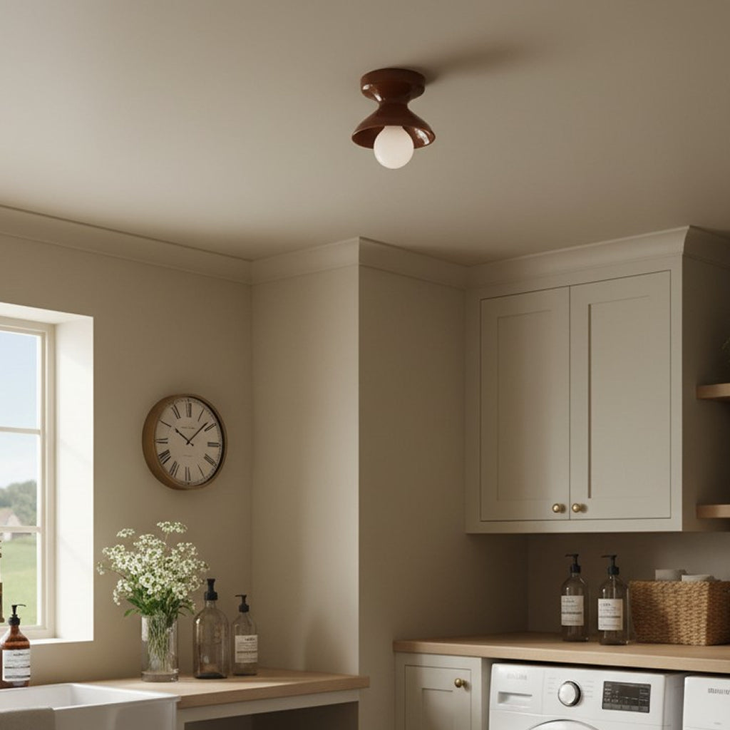 Glazed ceramic flush mount ceiling light additional product view 60