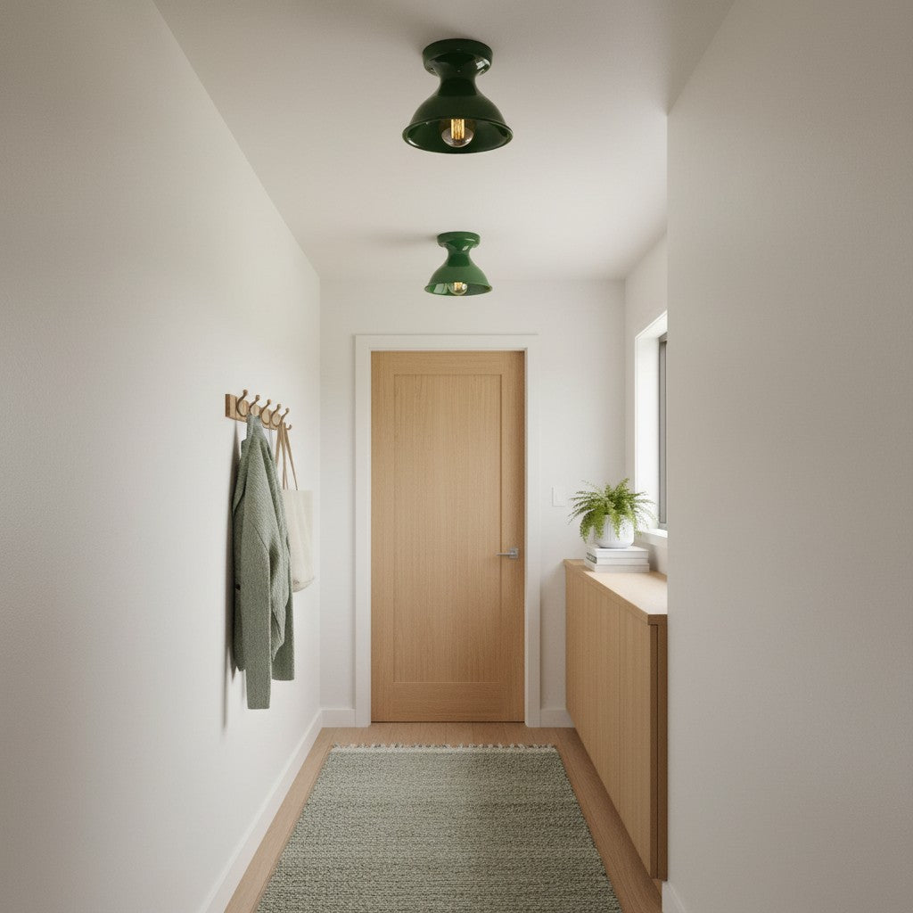 Glazed ceramic flush mount ceiling light alternative angle view 61