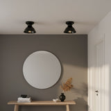 Glazed ceramic flush mount ceiling light alternative angle view 67