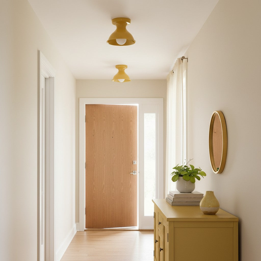 Glazed ceramic flush mount ceiling light colour option view 69