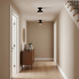 Glazed ceramic flush mount ceiling light close detail view 74