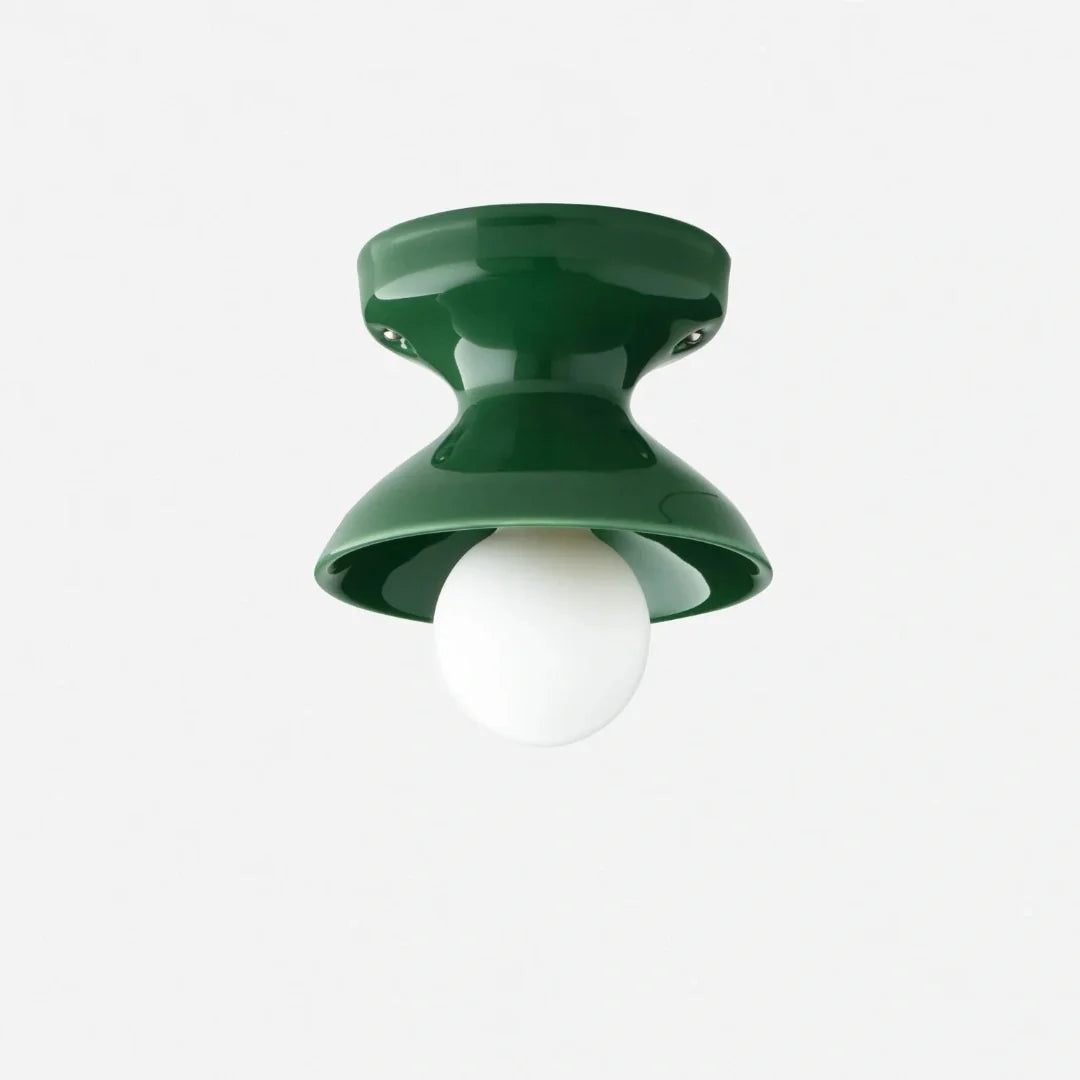 Glazed ceramic flush mount ceiling light alternative angle view 79