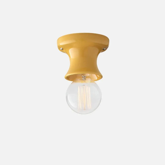 Glazed ceramic flush mount ceiling light alternative angle view 91