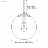 Dimension diagram showing a 5.9 inch globe and 78.7 inch cord