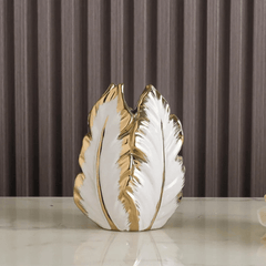 Gold Ceramic Vase – Nordic Luxury Painted Decor for Living Room - Hurbane Home