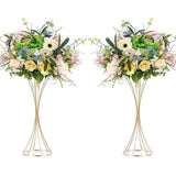 Gold Flower Vase – Iron Wedding Centerpiece Stand Set for Tables - Hurbane Home