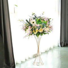 Gold Flower Vase – Iron Wedding Centerpiece Stand Set for Tables - Hurbane Home