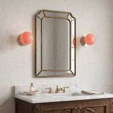 Wall mounted glass globe sconce with a fluted metal backplate, view 11