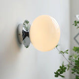 Beige glass globe wall sconce, 7.9 inch diameter shade, view 16