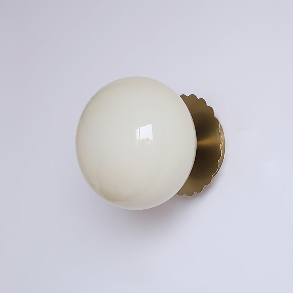 White opal globe wall sconce standing 7.1 inches from the wall, view 24