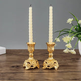 Gold Metal Candlesticks Holders - Elegant Home Decor for Romantic Ambiance - metal candle holder - Hurbane Home