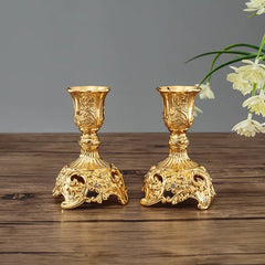 Gold Metal Candlesticks Holders - Elegant Home Decor for Romantic Ambiance - metal candle holder - Hurbane Home