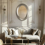 Decorative gold oval wall mirror for entryway