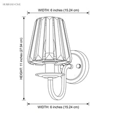 Line drawing giving the sconce width 6 in and height 11 in