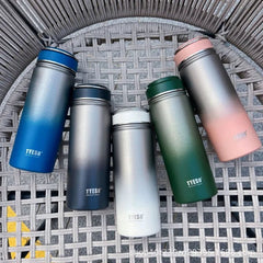 Gradient Color Stainless Steel Vacuum Insulated Thermos Water Bottle - Hurbane Home