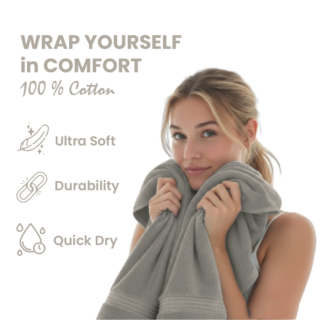 Premium Bath Towel Sets – 100% Egyptian Cotton, 550 GSM, 4 and 8-Piece Sets