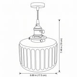 Line drawing showing diameter and height for both glass shade sizes