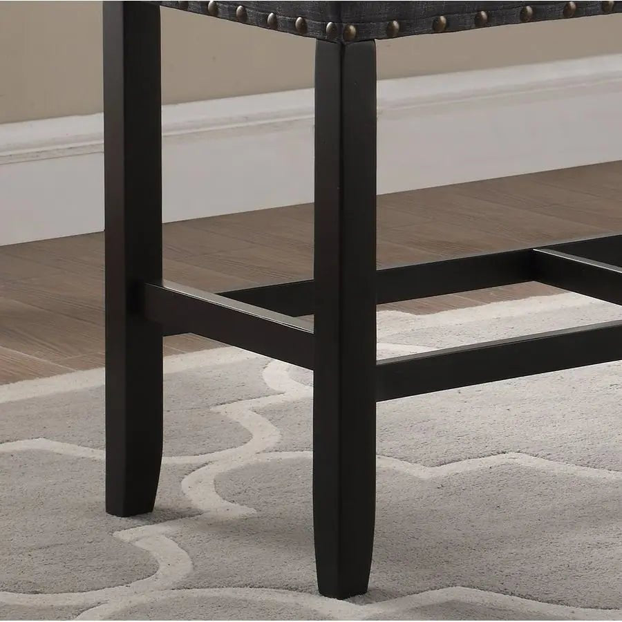 Grey Fabric Dining Bench - Upholstered Counter Height for Bedroom & Pub Seating - upholstered bedroom bench - Hurbane Home