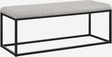 Grey Upholstered Bedroom Bench - Modern Ottoman for Stylish Hallways - upholstered bedroom bench - Hurbane Home