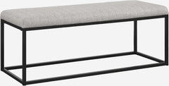 Grey Upholstered Bedroom Bench - Modern Ottoman for Stylish Hallways - upholstered bedroom bench - Hurbane Home