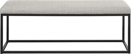 Grey Upholstered Bedroom Bench - Modern Ottoman for Stylish Hallways - upholstered bedroom bench - Hurbane Home