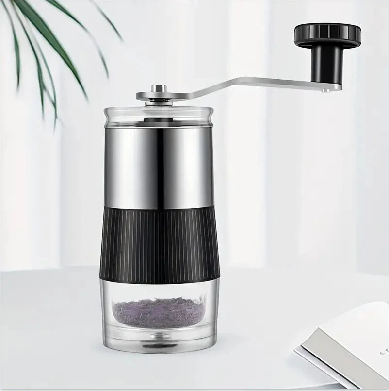 Hand coffee mill used for quiet manual grinding at home 