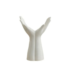 Hand Shaped Flower Vase – Porcelain Palm Tabletop Ceramic Holder - Hurbane Home