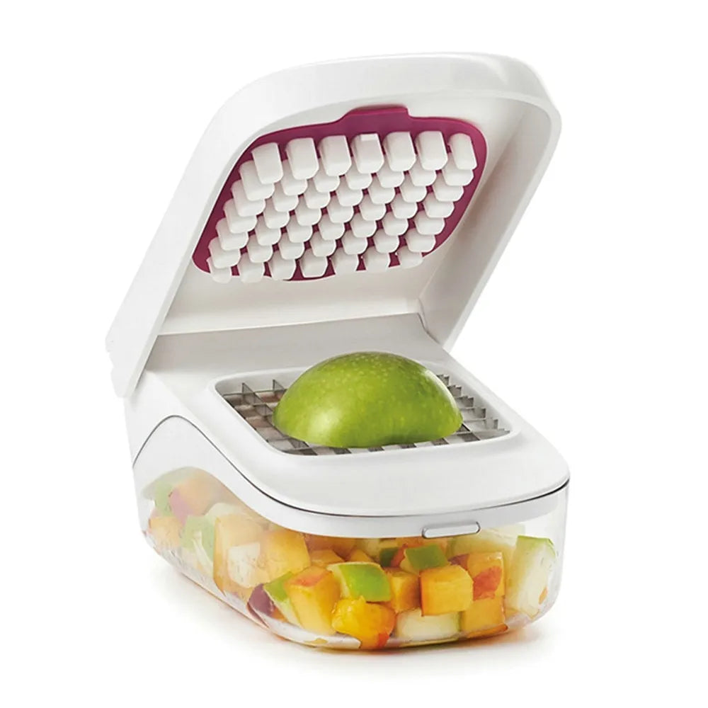 Manual Vegetable Chopper – Compact Hand Press Kitchen Food Cutter Tool.