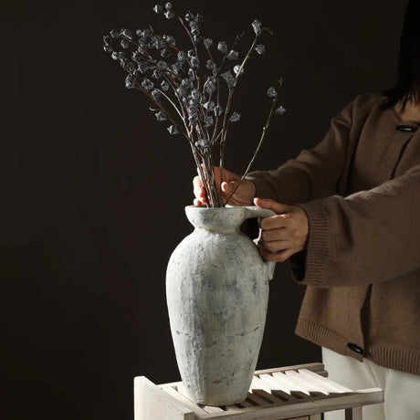 Rustic handmade ceramic vases farmhouse centerpiece