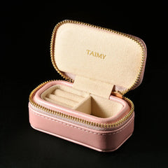Handmade Leather Jewelry Box - Compact Travel Organizer with Secure Compartments - Jewelry Organizer Box - Hurbane Home