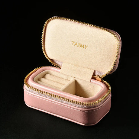 Handmade Leather Jewelry Box - Compact Travel Organizer with Secure Compartments - Jewelry Organizer Box - Hurbane Home