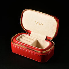 Handmade Leather Jewelry Box - Compact Travel Organizer with Secure Compartments - Jewelry Organizer Box - Hurbane Home