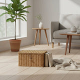 Handmade Woven Basket for Stylish Storage - Vintage Rattan Design Organizer - wicker storage baskets - Hurbane Home