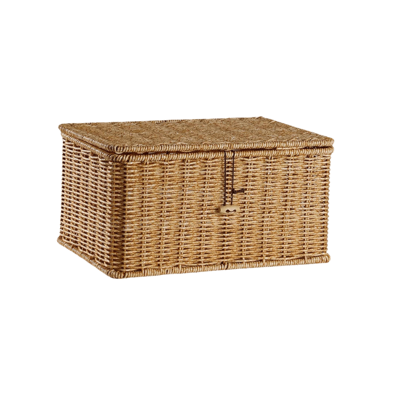 Handmade Woven Basket for Stylish Storage - Vintage Rattan Design Organizer - wicker storage baskets - Hurbane Home