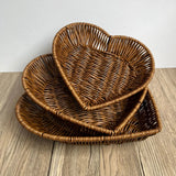 Handwoven Rattan Basket Tray for Fresh Fruit Storage and Display - Wooven Storage Baskets - Hurbane Home