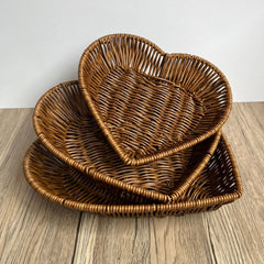 Handwoven Rattan Basket Tray for Fresh Fruit Storage and Display - Wooven Storage Baskets - Hurbane Home
