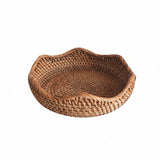 Handwoven Rattan Storage Basket - Versatile Round Tray for Home Organization - Wooven Storage Baskets - Hurbane Home
