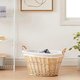 Handwoven Wicker Laundry Basket - Durable Willow Laundry Hamper for Efficient Storage - wicker laundry basket - Hurbane Home