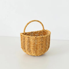 Hanging Basket with Hooks - Woven Storage Hamper for Organizing Laundry - Wooven Storage Baskets - Hurbane Home