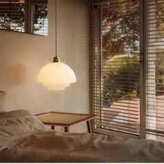 Hanna Art Deco Glass Pendant Light Modern Creamy Style Hanging Lamp