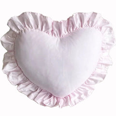 Heart Pillow - Cute Cotton Ruffled Edge Decorative Sofa Cushion - Heart Shaped Pillow - Hurbane Home
