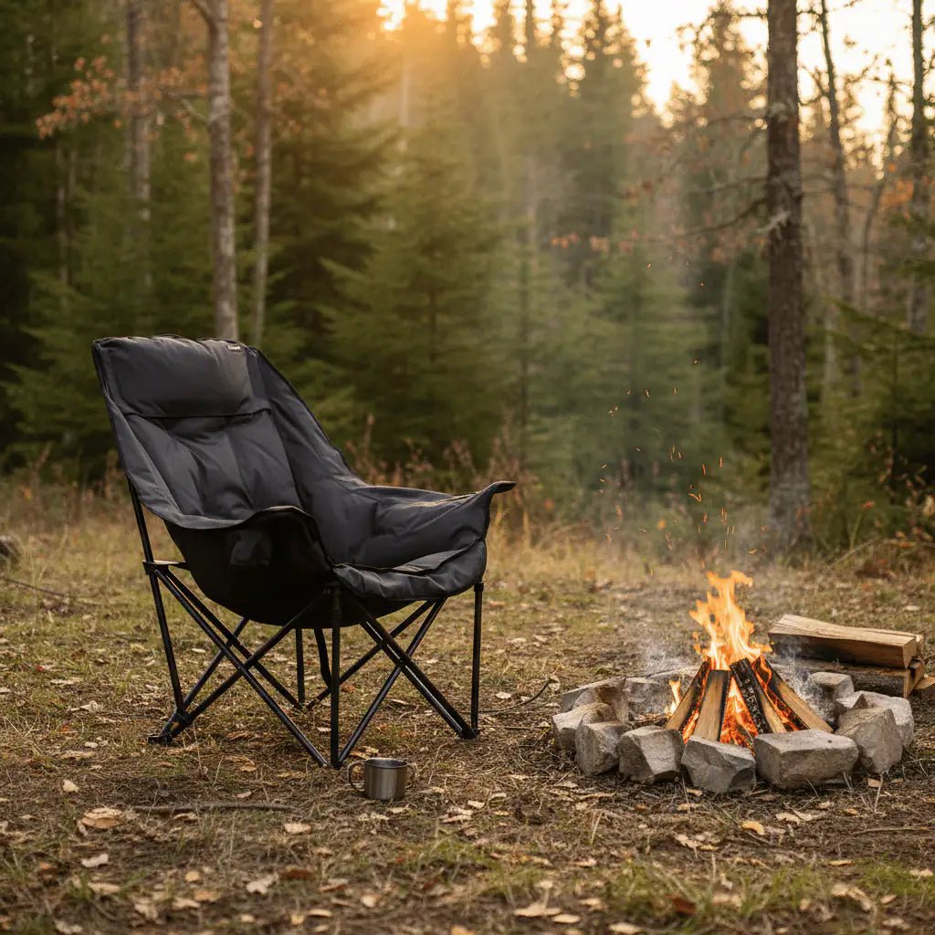 Heavy Duty Camping Chair - 400 lbs Capacity, Foldable, Portable Outdoor Seating - Folding Camping Chair - Hurbane Home