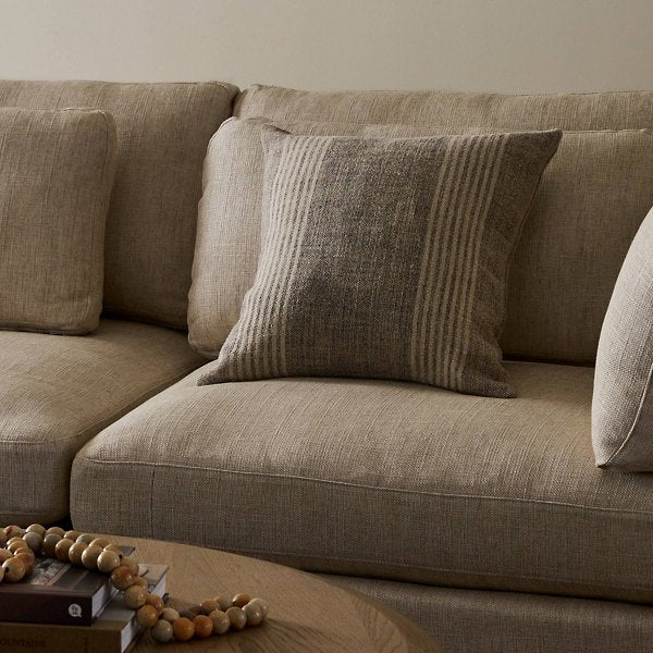 Rectangular farmhouse cushion inspired by vintage grain sack cushions look